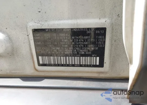 2014 Subaru Outback 2.5I Limited из США, поврежденный, VIN 4S4BRCLC3E3231949